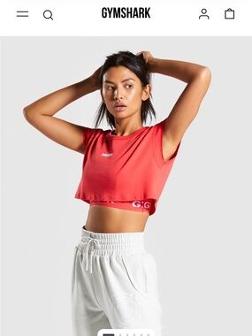 Gymshark Legacy Red Cropped Muscle Tee